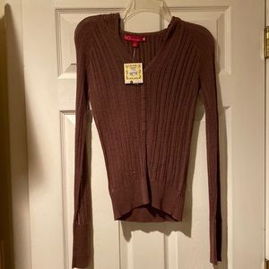 Brown Long sleeved Hooded Sweater